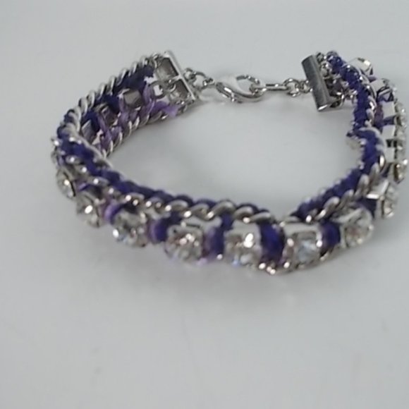 Banana Republic Purple Crystal Bracelet NWT 45 - Picture 1 of 3